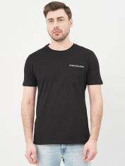 Акція на Футболка бавовняна довга чоловіча Calvin Klein Jeans 10490.1 2XL Чорна від Rozetka