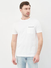 Акція на Футболка бавовняна довга чоловіча Calvin Klein Jeans 10490.2 2XL Біла від Rozetka