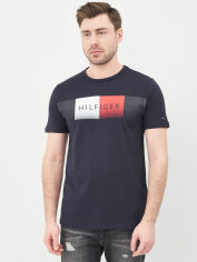 Акція на Футболка бавовняна довга чоловіча Tommy Hilfiger 10493.4 S Темно-синя від Rozetka