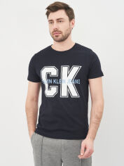 Акція на Футболка бавовняна довга чоловіча Calvin Klein Jeans 10561.1 S Темно-синя від Rozetka
