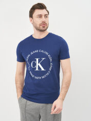 Акція на Футболка бавовняна довга чоловіча Calvin Klein Jeans 10562.3 XL Синя від Rozetka