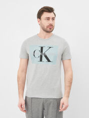 Акція на Футболка бавовняна довга чоловіча Calvin Klein Jeans 10567.2 2XL Сіра від Rozetka