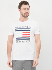 Акція на Футболка бавовняна довга чоловіча Tommy Hilfiger 10574.2 S Біла від Rozetka