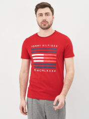 Акція на Футболка бавовняна довга чоловіча Tommy Hilfiger 10574.4 L Червона від Rozetka