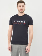 Акція на Футболка бавовняна довга чоловіча Tommy Hilfiger 10575.1 S Чорна від Rozetka