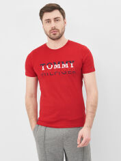 Акція на Футболка бавовняна довга чоловіча Tommy Hilfiger 10575.5 S Червона від Rozetka