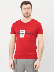 Акція на Футболка бавовняна довга чоловіча Tommy Hilfiger 10577.3 S Червона від Rozetka