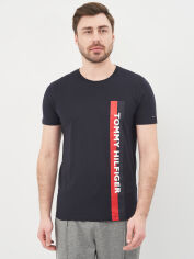 Акція на Футболка бавовняна довга чоловіча Tommy Hilfiger 10578.1 S Темно-синя від Rozetka