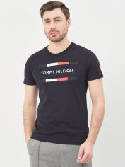 Акція на Футболка бавовняна довга чоловіча Tommy Hilfiger 10579.1 S Темно-синя від Rozetka