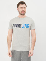 Акція на Футболка бавовняна довга чоловіча Tommy Jeans 10582.3 M Сіра від Rozetka