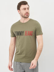 Акція на Футболка бавовняна довга чоловіча Tommy Jeans 10582.4 S Хакі від Rozetka