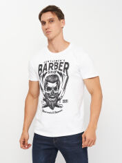 Акція на Футболка бавовняна довга чоловіча Sol's Imperial 190 Barber Shop 11500102/99 S Біла від Rozetka