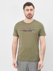 Акція на Футболка бавовняна довга чоловіча Tommy Hilfiger 10585.4 S Хакі від Rozetka