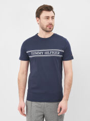 Акція на Футболка бавовняна довга чоловіча Tommy Hilfiger 10586.1 S Темно-синя від Rozetka