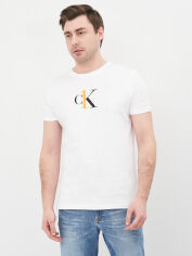 Акція на Футболка бавовняна довга чоловіча Calvin Klein Jeans 10602.2 S Біла від Rozetka