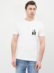 Акція на Футболка бавовняна довга чоловіча Calvin Klein Jeans 10601.2 2XL Біла від Rozetka