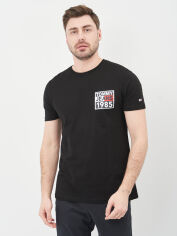 Акція на Футболка бавовняна довга чоловіча Tommy Jeans 10603.1 S Чорна від Rozetka