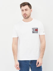 Акція на Футболка бавовняна довга чоловіча Tommy Jeans 10603.2 2XL Біла від Rozetka