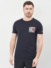 Акція на Футболка бавовняна довга чоловіча Tommy Jeans 10603.4 XL Темно-синя від Rozetka