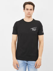 Акція на Футболка бавовняна довга чоловіча Tommy Jeans 10604.1 S Чорна від Rozetka