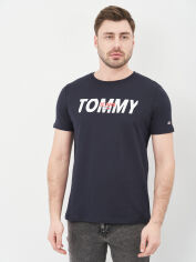 Акція на Футболка бавовняна довга чоловіча Tommy Jeans 10605.3 XL Темно-синя від Rozetka