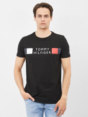 Акція на Футболка бавовняна довга чоловіча Tommy Hilfiger 10606.1 S Чорна від Rozetka