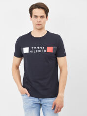 Акція на Футболка бавовняна довга чоловіча Tommy Hilfiger 10606.4 S Темно-синя від Rozetka