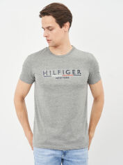 Акція на Футболка бавовняна довга чоловіча Tommy Hilfiger 10636.5 S Сіра від Rozetka