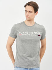 Акція на Футболка бавовняна довга чоловіча Tommy Hilfiger 10637.2 2XL Сіра від Rozetka