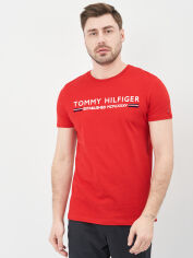 Акція на Футболка бавовняна довга чоловіча Tommy Hilfiger 10637.3 M Червона від Rozetka