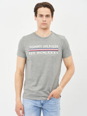 Акція на Футболка бавовняна довга чоловіча Tommy Hilfiger 10638.3 S Сіра від Rozetka