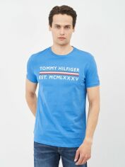 Акція на Футболка бавовняна довга чоловіча Tommy Jeans 10638.5 S Блакитна від Rozetka