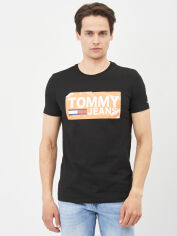 Акція на Футболка бавовняна довга чоловіча Tommy Jeans 10639.1 2XL Чорна від Rozetka