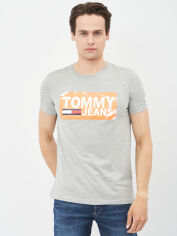 Акція на Футболка бавовняна довга чоловіча Tommy Jeans 10639.2 2XL Сіра від Rozetka