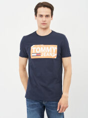 Акція на Футболка бавовняна довга чоловіча Tommy Jeans 10639.4 M Темно-синя від Rozetka
