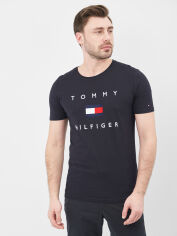 Акція на Футболка бавовняна довга чоловіча Tommy Hilfiger 10641.4 S Темно-синя від Rozetka