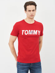 Акція на Футболка бавовняна довга чоловіча Tommy Jeans 10642.3 S Червона від Rozetka