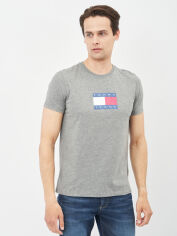 Акція на Футболка бавовняна довга чоловіча Tommy Jeans 10643.3 S Сіра від Rozetka