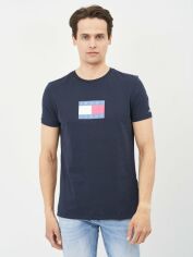 Акція на Футболка бавовняна довга чоловіча Tommy Hilfiger 10643.4 S Темно-синя від Rozetka