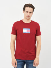 Акція на Футболка бавовняна довга чоловіча Tommy Jeans 10643.5 2XL Бордова від Rozetka