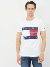 Акція на Футболка бавовняна довга чоловіча Tommy Hilfiger 10644.2 S Біла від Rozetka