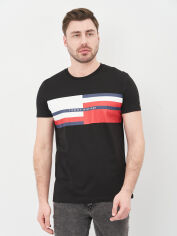 Акція на Футболка бавовняна довга чоловіча Tommy Hilfiger 10645.1 S Чорна від Rozetka