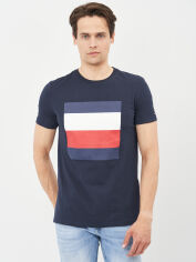 Акція на Футболка бавовняна довга чоловіча Tommy Hilfiger 10647.2 M Темно-синя від Rozetka