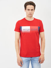 Акція на Футболка бавовняна довга чоловіча Tommy Hilfiger 10650.1 XL Червона від Rozetka