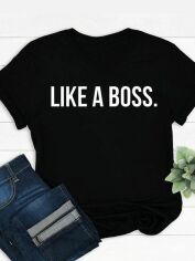 Акция на Футболка Love&Live Like a boss LLP00494 XL Чорна от Rozetka