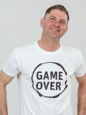 Акція на Футболка бавовняна довга чоловіча Sol's Imperial 190 Game Over 11500102/97 102 2XL Біла від Rozetka
