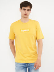 Акція на Футболка бавовняна довга чоловіча Supreme 10698.8 XL Темно-жовта від Rozetka