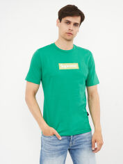 Акція на Футболка бавовняна довга чоловіча Supreme 10698.14 XL Зелена з салатовим від Rozetka