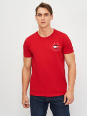 Акція на Футболка бавовняна довга чоловіча Tommy Hilfiger 10735.3 S Червона від Rozetka