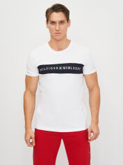 Акція на Футболка бавовняна довга чоловіча Tommy Hilfiger 10736.2 S Біла від Rozetka